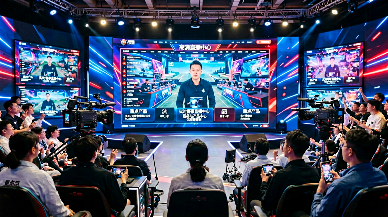 亿电竞高清直播中心，呈现顶级电竞赛事现场氛围